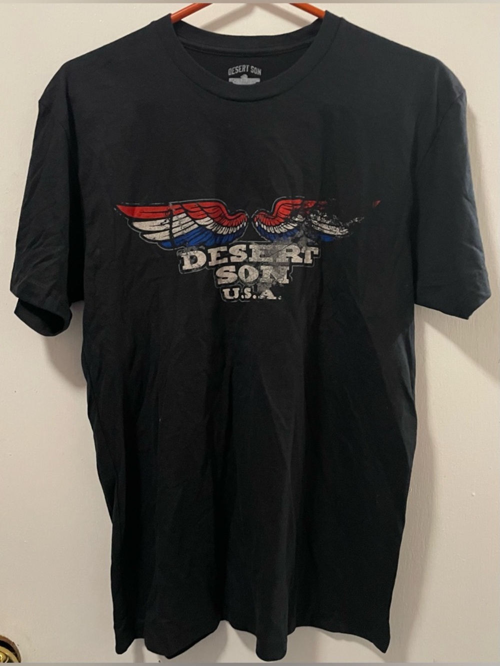 Flag & Anthem Desert Son Men’s Black Graphic T-Shirt Short Sleeve Size Medium M